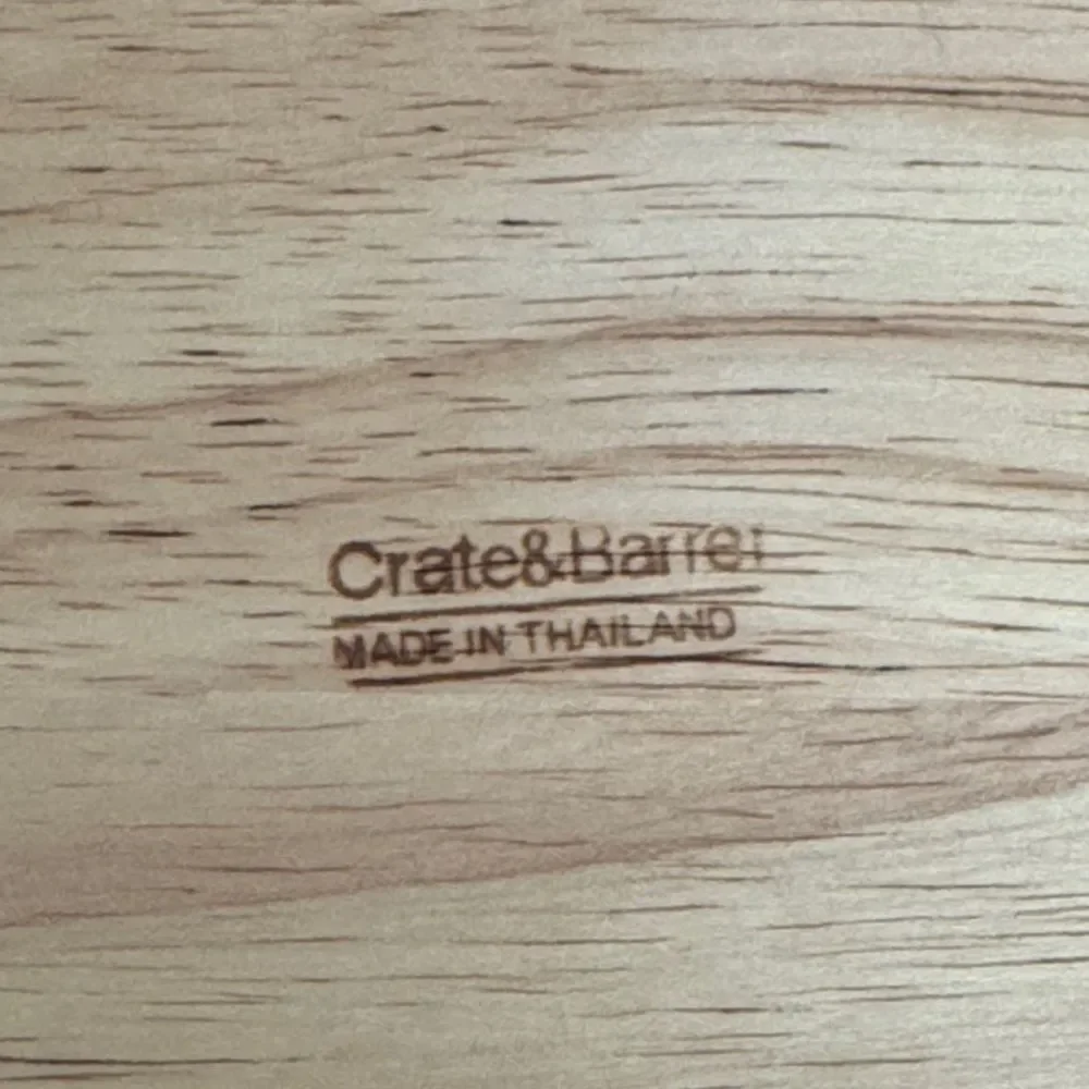 Crate&Barrel Natural Wood Serving Tray with White Bowl